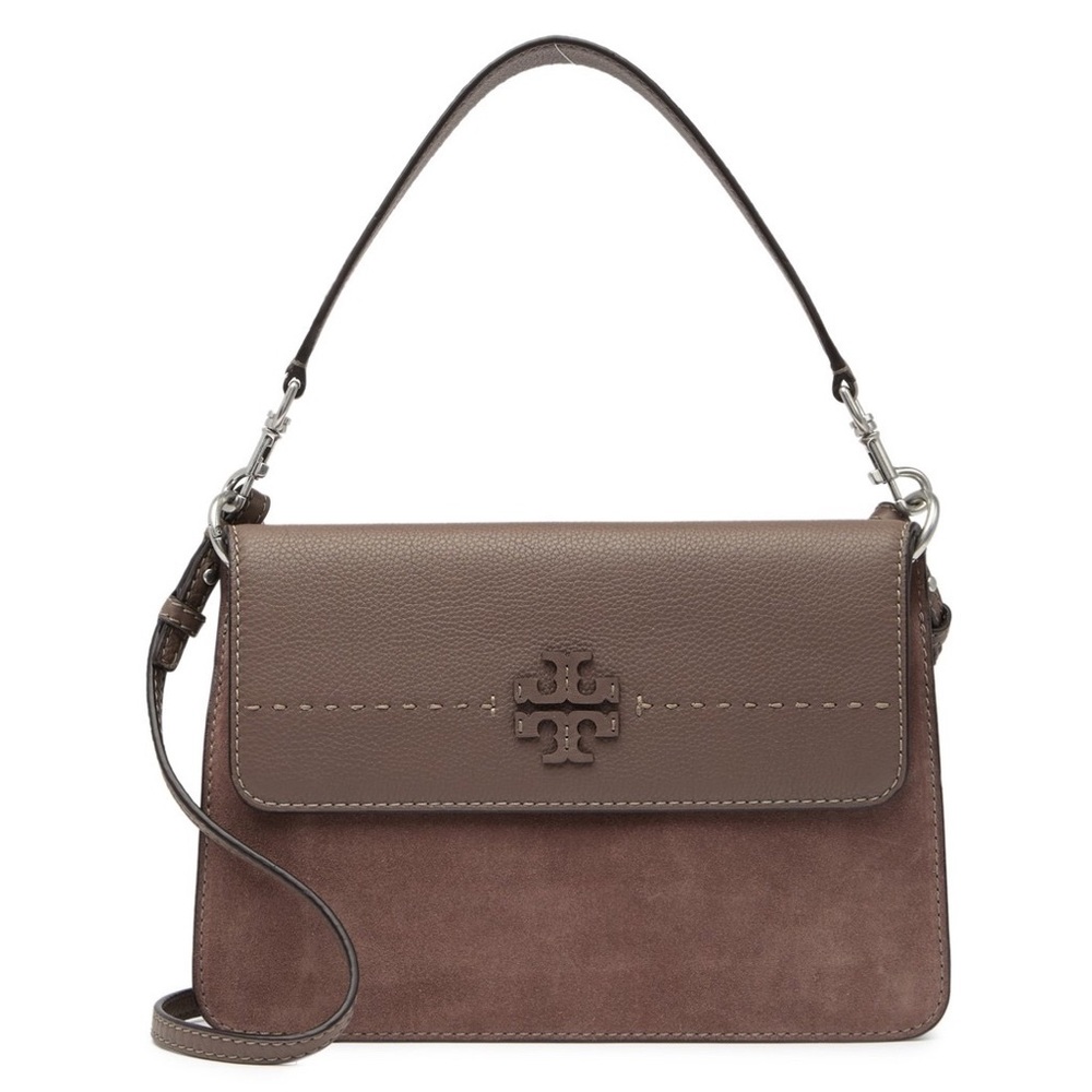 Sold ! Tory Burch Mcgraw Suede Leather Shoulder/Crossbody - Picture 1 of 8